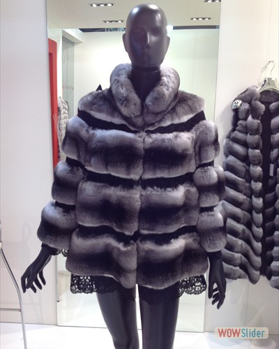 Fur Coat in Chinchillà with lace