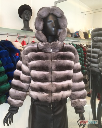 Bomber in chinchillà nat. + hood