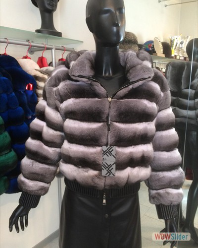 Bomber in chinchillà nat. + hood  