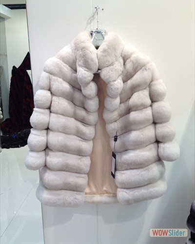 Jacket in chinchillà snow pink